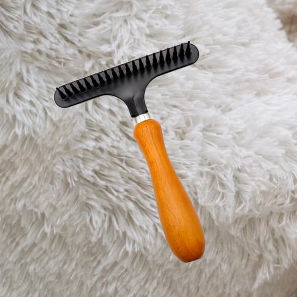 1 stk Tepperenser Teppebørste Shaggy Teppe Håndholdt Tre, A