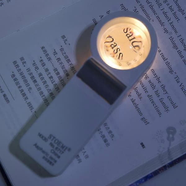 14X 30D LED handhållet förstoringsglas - runt objektiv 57 mm (utan batteri)