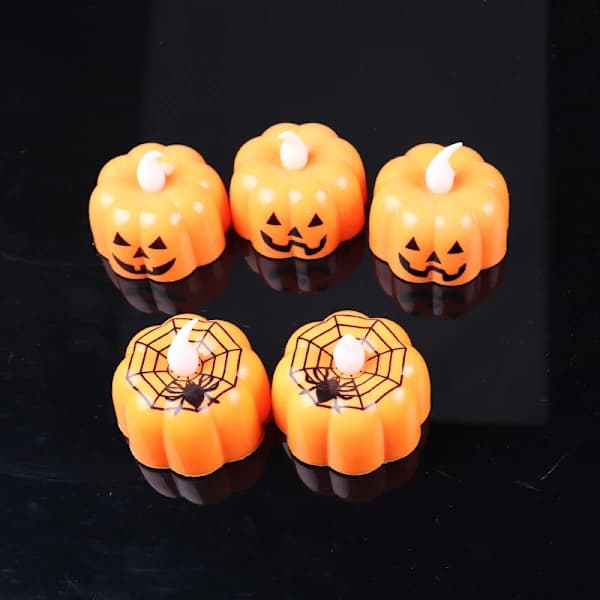 12 Halloween Party Decorations LED Electronic Pumpkin Lights Atmosphere Ornaments Light Luminous Toy Pumpkin Light
