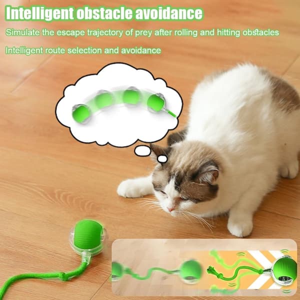 Electric Cat Toy Ball Smart Automatic Rolling Interactive Rechargeable for Play and Interaction_yu