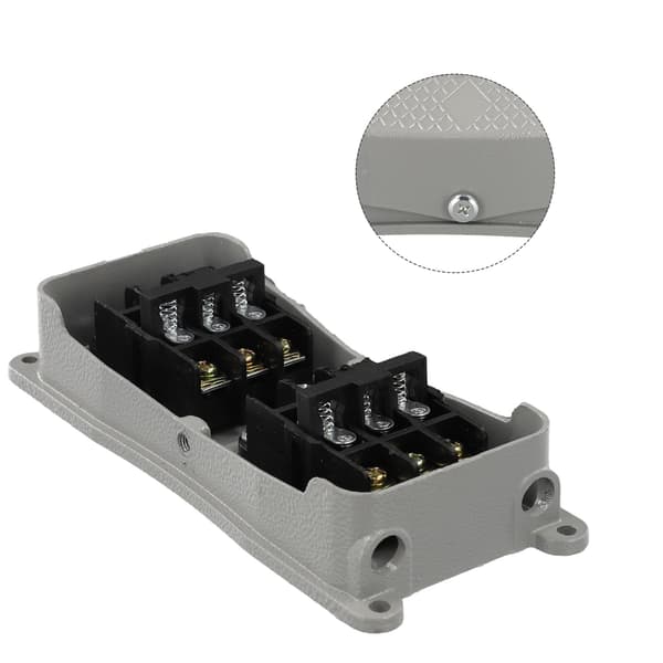 Industriel fodpedal trykknapcontroller YDT1-20 med kabinet, 380V 15A, 1NC+1NO