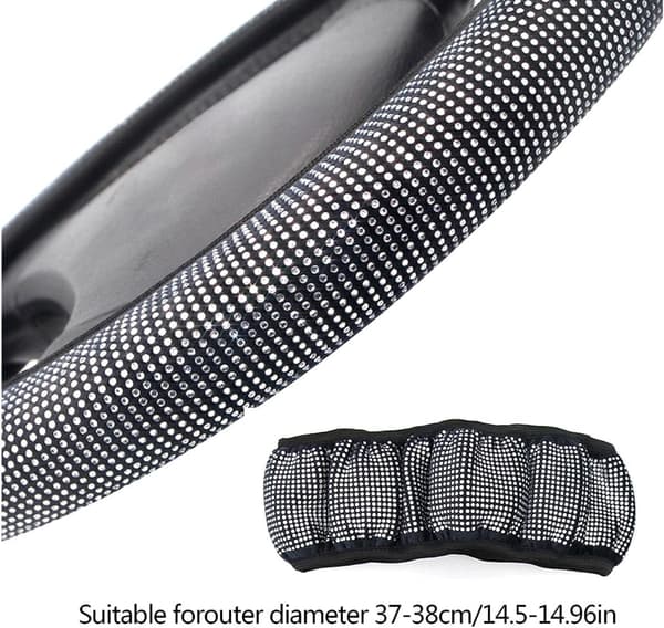 Rattdeksel for kvinner - Glitrende diamantglitter biltilbehør, 38 cm universal (hvit diamant)‘-FY