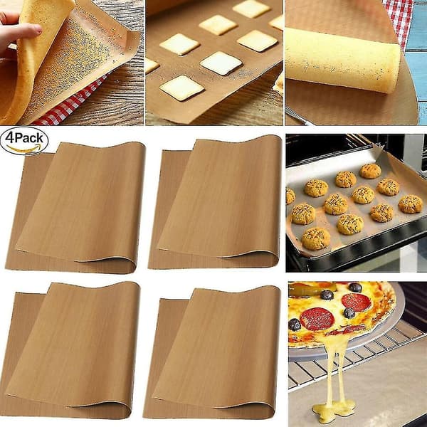 Permanent bakplåtspapper (4-pack) Extra stor för grillning och bakning - 40x60 cm kan vara