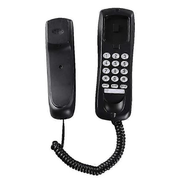 [PL] Wall-Mounted Corded Landline Phone with Speed Dial - Memory Buttons Wall Phone Black