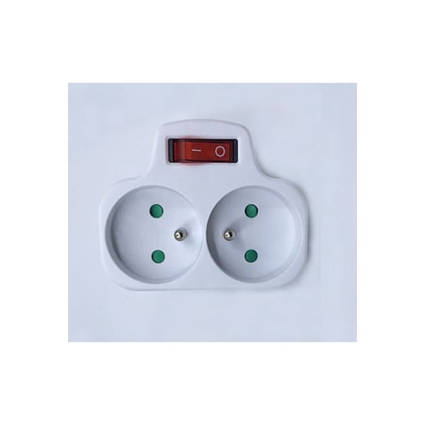 Power Outlet with Switch, 2-in-1 Electrical Wall Socket Strip with Plug, Electrical Wall Socket Perfect for Bedroom, Home Office, 16A, 230V, White