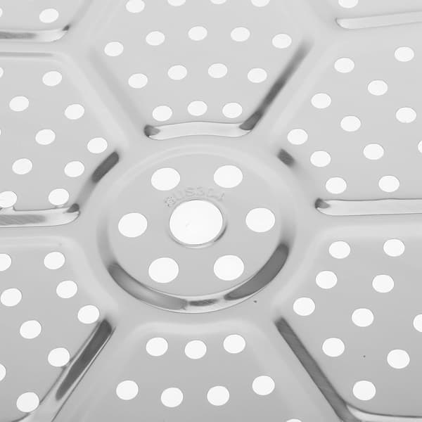 2-pak 13,8-tommer rund dampbakke og dampstativ i rustfrit stål til trykkogere