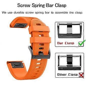 22mm Quick Release Soft Silicone Smart Watch Band Replacement Compatible Garmin Fenix 7x 6x 6 5x Plus (Black)