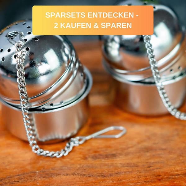 4 delar tesil i rostfritt stål med kedja för löst te