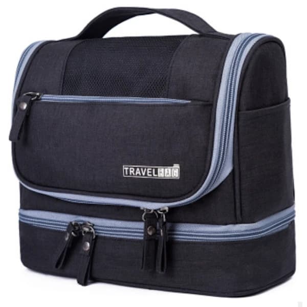 Large practical toiletry bag - hangable Black