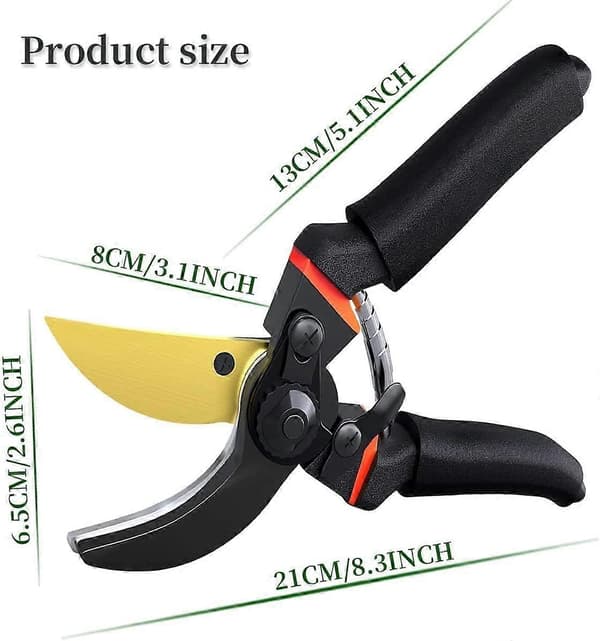Trädgårdssax, Handhållen Skarp Design, Högkolstål, Ergonomiskt Grepp