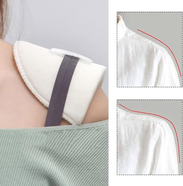 Foam Shoulder Pads, 1.5cm Thick, Black and White, Pair for Jackets and T-shirts