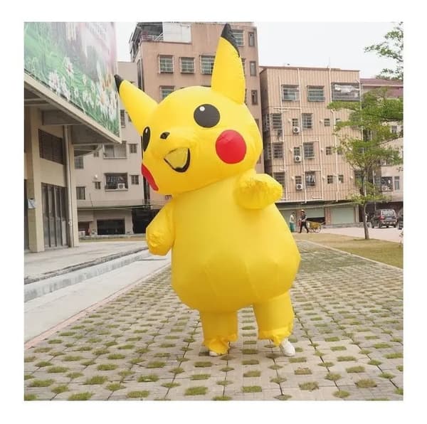 Gul Oppustelig Pikachu Maskotdragt Anime Cosplay