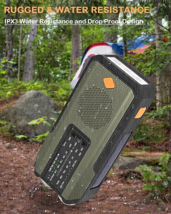 Hätäveiviradio 3 LED-taskulampulla, sopii sisä- ja ulkoretkeilyyn, armeijan vihreä