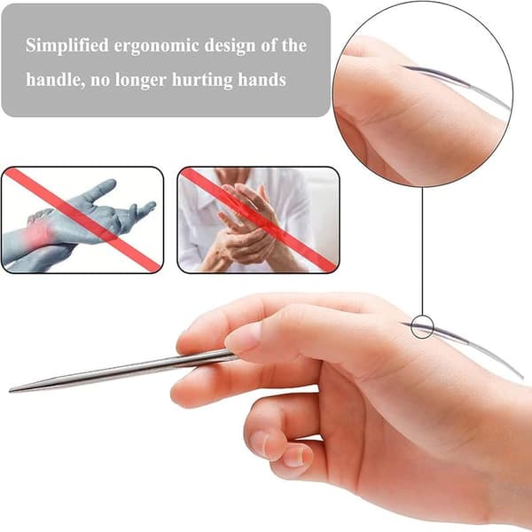 Circular Knitting Needle Set for Beginners, 65 cm Metal Circular Needles with Case and Gauge, Lightweight Circular Knitting Needles
