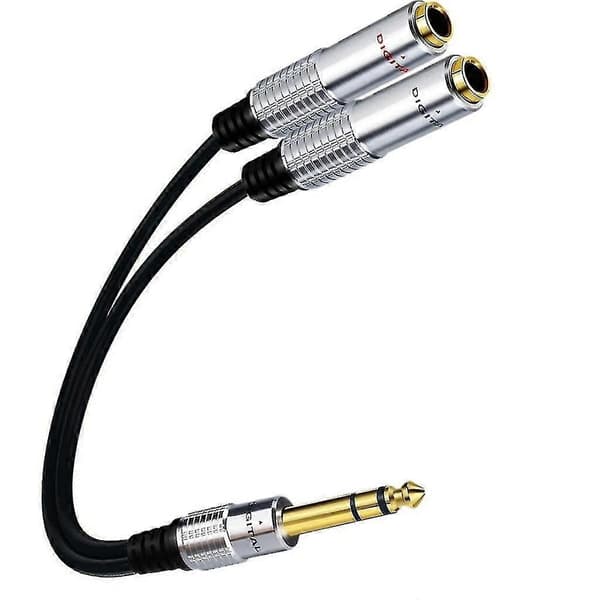 6,35 mm 1/4\" TRS Stereo til dobbelt 1/4\" TS-mono Y-splitter breakout-kabel