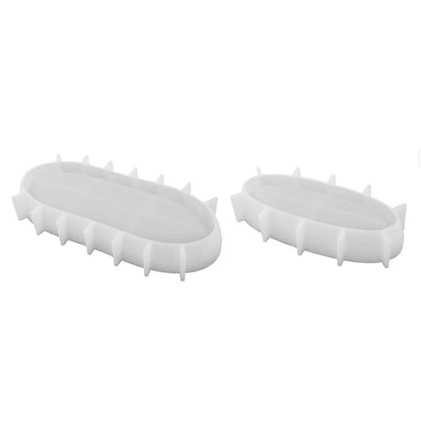 2 ST Lysglas Silikoneform Oval Cement Gips Blomsterpotteform Beton Vokskasse Lysbakkeform