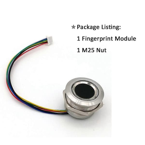 R503 Sirkulær Rund Ring Indikator LED Kontroll DC3.3V MX1.0-6Pin Kapasitiv Fingeravtrykksmodul Sensor Skanner-32mm