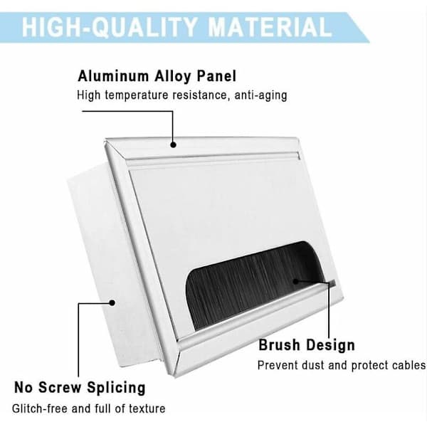 Svart sett med 2 kabelgjennomføringer - Aluminium - 160 X 80 mm