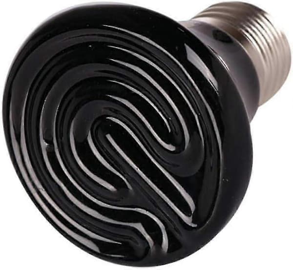 25 Watt Mini Reptil Varmelamper 2-pak Infrarøde Keramiske Varmere Intet Lys Sort