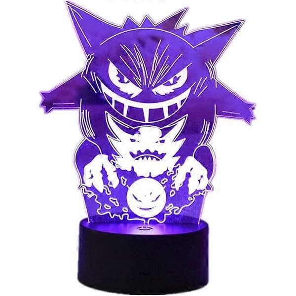 Tegneserie Alv Gengar Nattlampe 3D Illusjon LED-Lampe Barn