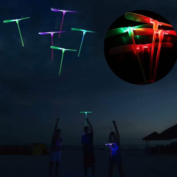 12 stk bambuslibeller, snorlibelleleke, LED-bambuslibelle,