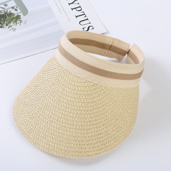 Sommerstor bredbremmet strandhalmhatt for kvinner, beige