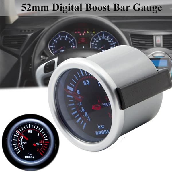 Turbo Boost Mätare 2 Tum 52mm LED Bilmodifiering LED Turbo Boo