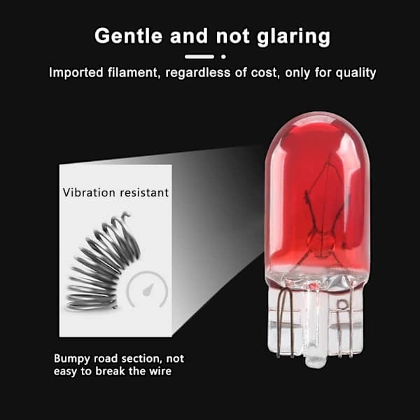 Rød - T10 W5W Miniatyr Standard Halogenlampe 194168501 DRL Corne,A
