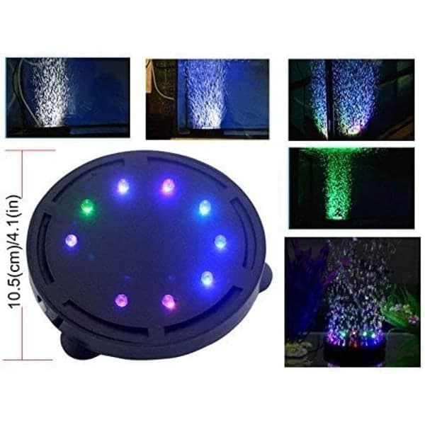 Akvarielampa med bubblor och LED-luftpumpe för sköldpaddsdekoration