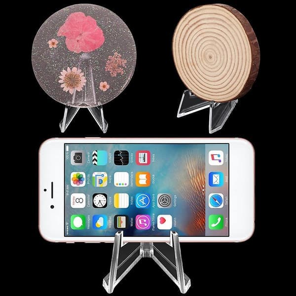 48 stk Mini Klart Akryl Staffeli Displaystativ Sportkortstativ 5,7 cm Myntdisplay Staffeli