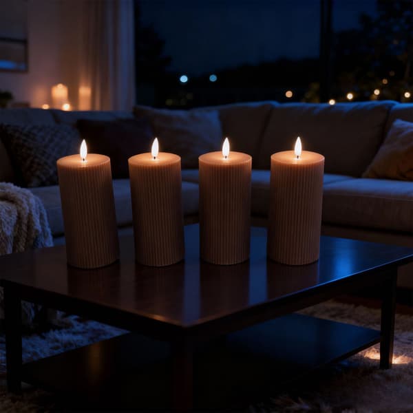 LED-kynttiläsetti, 4 kpl, 18 cm, aitoa vahaa, lepattava liekki