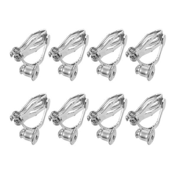 8 stk Clip-on Øredobber Base Sikker Ikke-piercede Øreklemmer Øredobber DIY Materiale