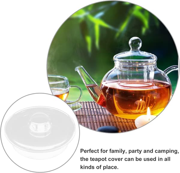 Borosilicate Glass Teapot Lid with Penguin Design, Replacement for Loose Leaf Tea Brewing