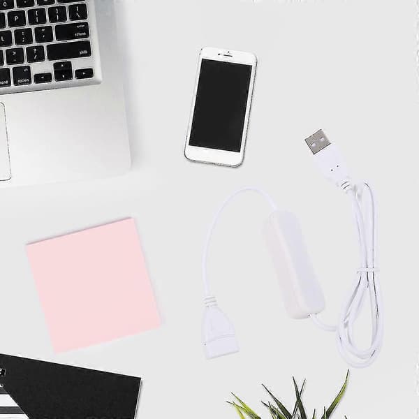 USB 2.0 hann til hunn-kabel med bryter for strømkabel