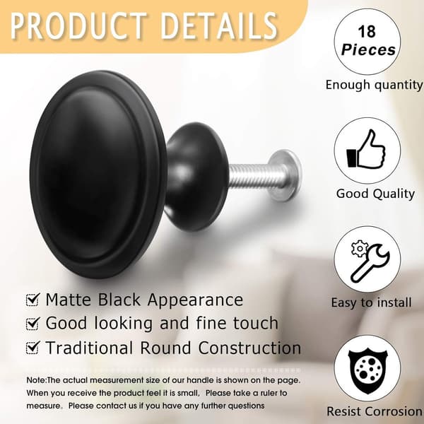 H&les - 18 Pieces - Cabinet Handles - Furniture Handles - Kitchen Handles - Antique Knobs - 30MM