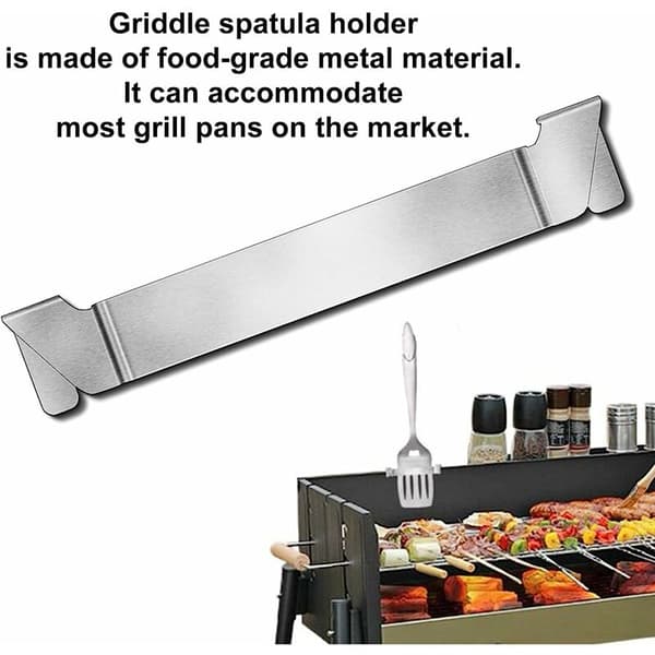 Grillspatelholder i rustfrit stål, grillredskabsholder, grilltilbehør til andre grill (150 mm x 250 mm x 1 mm)