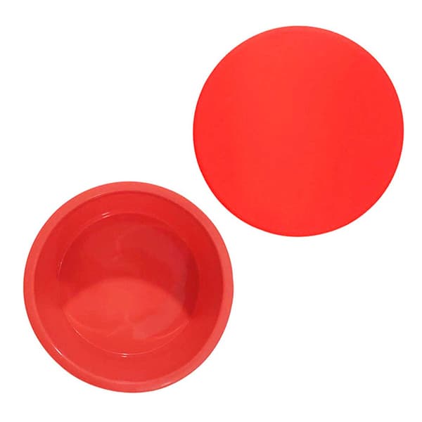 Liten rund bakeform i silikon, kakeform 10 cm rød red