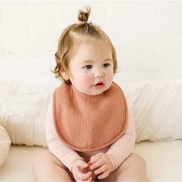 Baby Bibs 8-Pack Soft Absorbent Cotton Bibs with Adjustable Snap for Drooling Infants and Toddlers 23 x 29 cm
