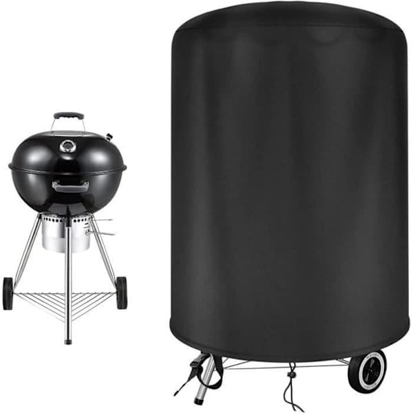 Pyöreä grillisuojus 210D Oxford Vedenpitävä Weber Kettle -ulkogrilliin Musta 61 x 70 cm