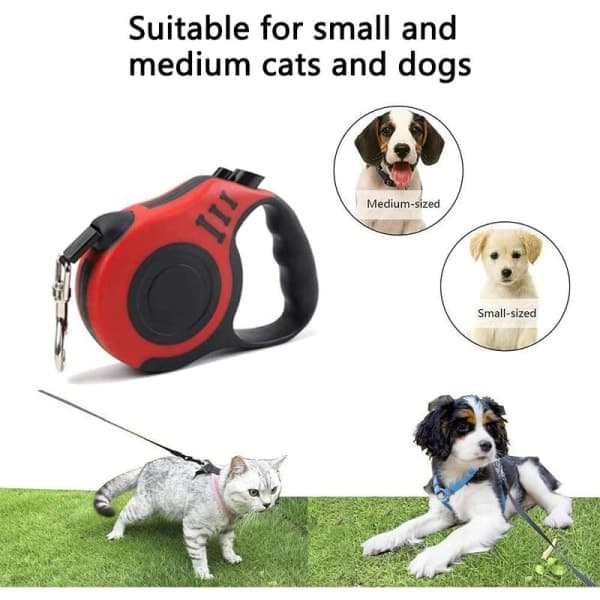 Rullekobbel til hunde - Rullekobbel til små og mellemstore hunde (rød, op til 5 m)