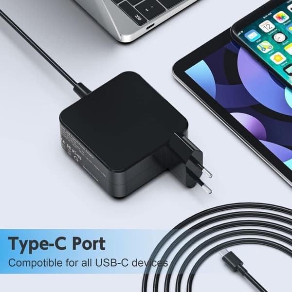 65W USB-C-oplader til MacBook, Lenovo, HP, ASUS, Acer & mere-FY-