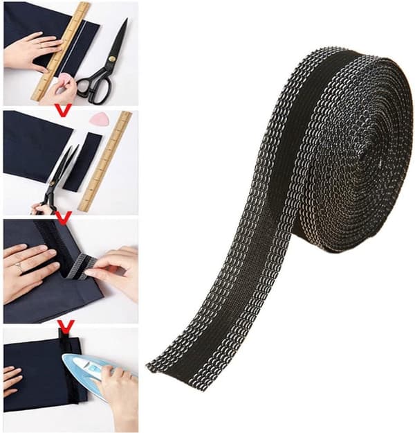 2-pack - Black - Iron-on Tape - Hemming Tape - Suitable - 5M - Lace Tape - Self-adhesive - 2.5 cm - Hemming