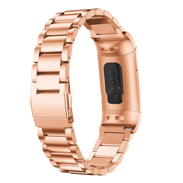 Rose Gold Stainless Steel Bracelet for Fitbit Charge 3