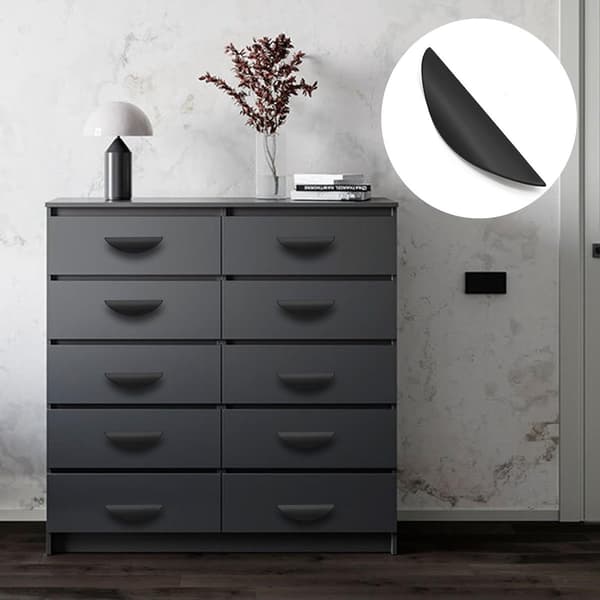 2 pcs - cabinet handle - door handle - half-moon cabinet handle - hole spacing 64 mm - drawer handle