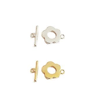 5 sæt blomsterlås T-bar lukning forbindelse OT halskæde armbåndslås (guld)