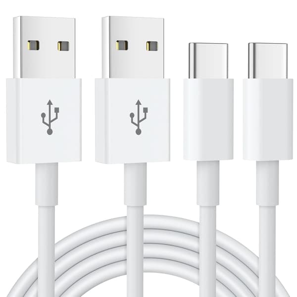 USB-C Opladerkabel 2-pak 3FT/1M USB A til USB-C Kabel Hurtig Opladning Kompatibel - Hvid