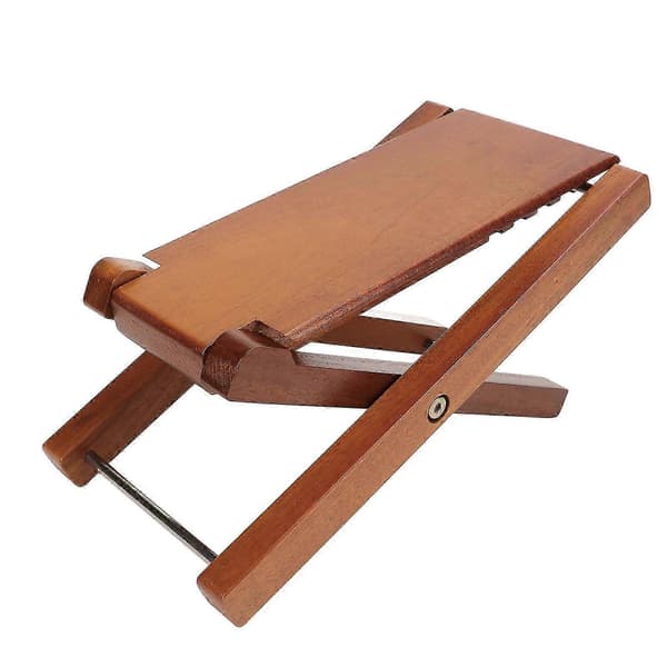 Gitarrfotstöd Robust Trä Elegant Stil 3 Justerbar Höjd Hopfällbar Gitarrfotpall för Gitarristframträdande Askträ