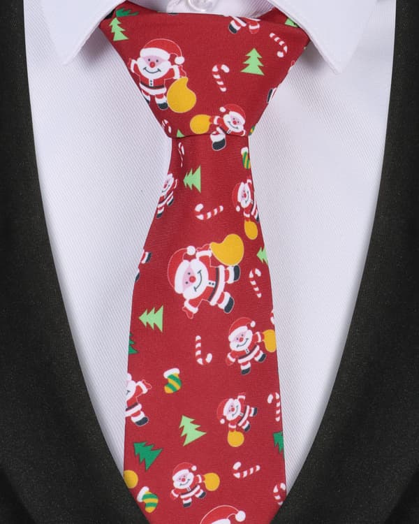 Julehalstørklæder til mænd, Julehalstørklæde til mænd, Julemand, Julebutterfly, Festlige slips, Julebutterfly, Rød Julemand Red Santa Claus
