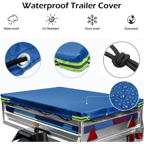 Trailer Tarp - 208 x 114 x 13 cm - Waterproof and Tear-Resistant - Universal - For Car Trailers