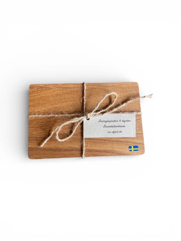 Oiled Oak Sandwich Plate 4-pack – Swedish Made Natur beige